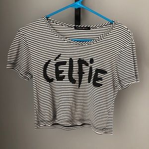Striped Graphic Crop Top